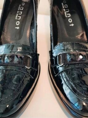 Jeannot Women's Heels Wedge Patent Leather Shoes 39/9US Made in Italy